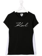Karl Lagerfeld Kids Embroidered Logo T-shirt - Black
