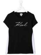 Karl Lagerfeld Kids Embroidered Logo T-shirt - Black