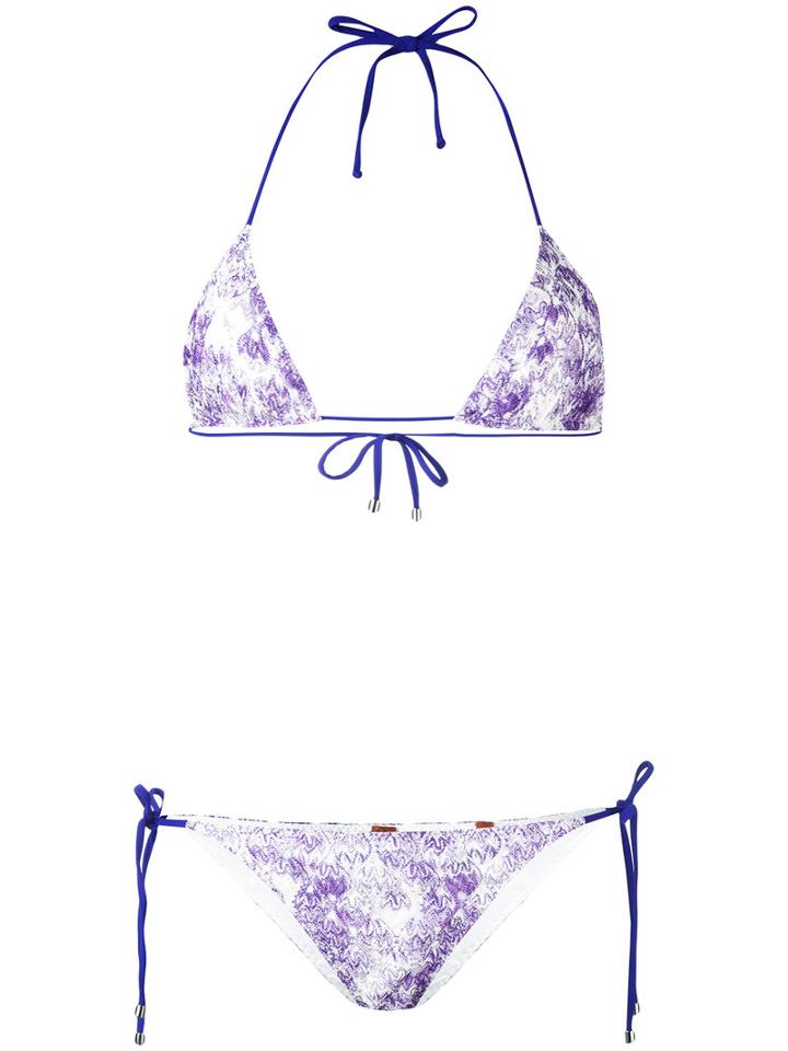 Missoni Tie Dye Lace Bikini, Women's, Size: 42, Pink/purple, Nylon/rayon/spandex/elastane
