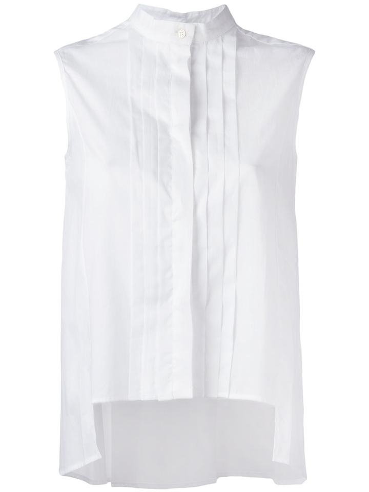 Pleated Front Buttoned Blouse - Women - Cotton - 44, White, Cotton, Io Ivana Omazic