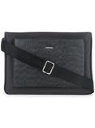 Cerruti 1881 - Front Pocket Satchel - Men - Cotton/calf Leather - One Size, Black, Cotton/calf Leather