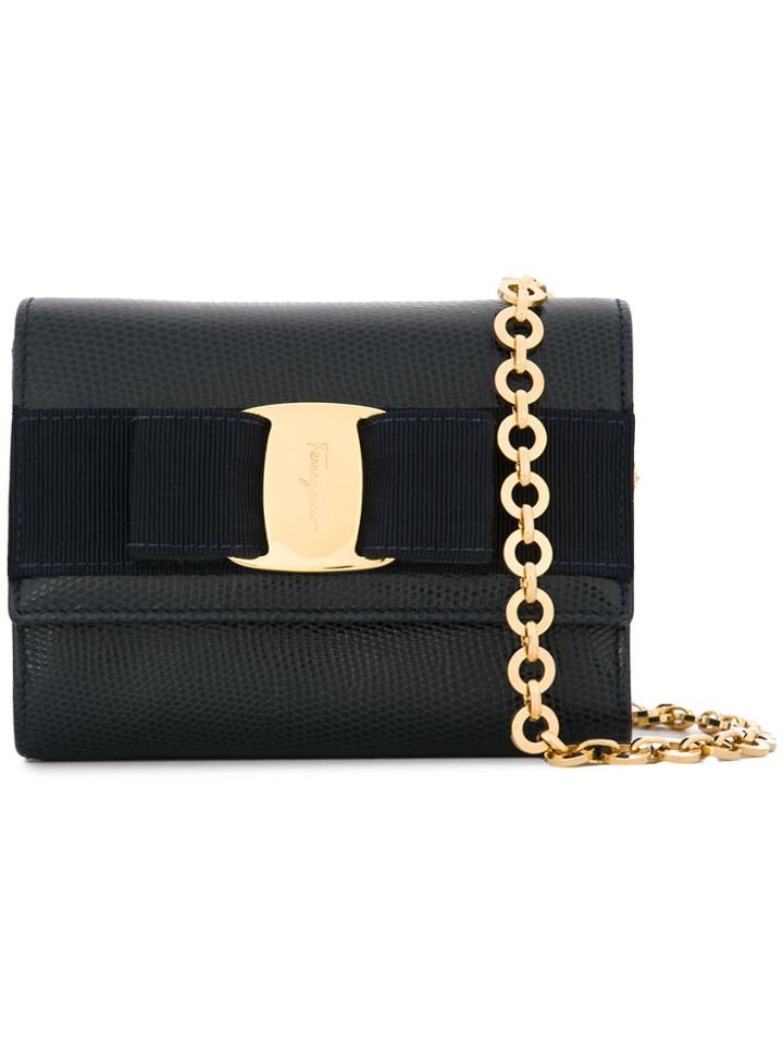 Salvatore Ferragamo Vintage Vara Bow 2way Bag - Blue
