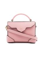 Manu Atelier Pink Micro Bold Leather Cross-body Bag - Pink & Purple