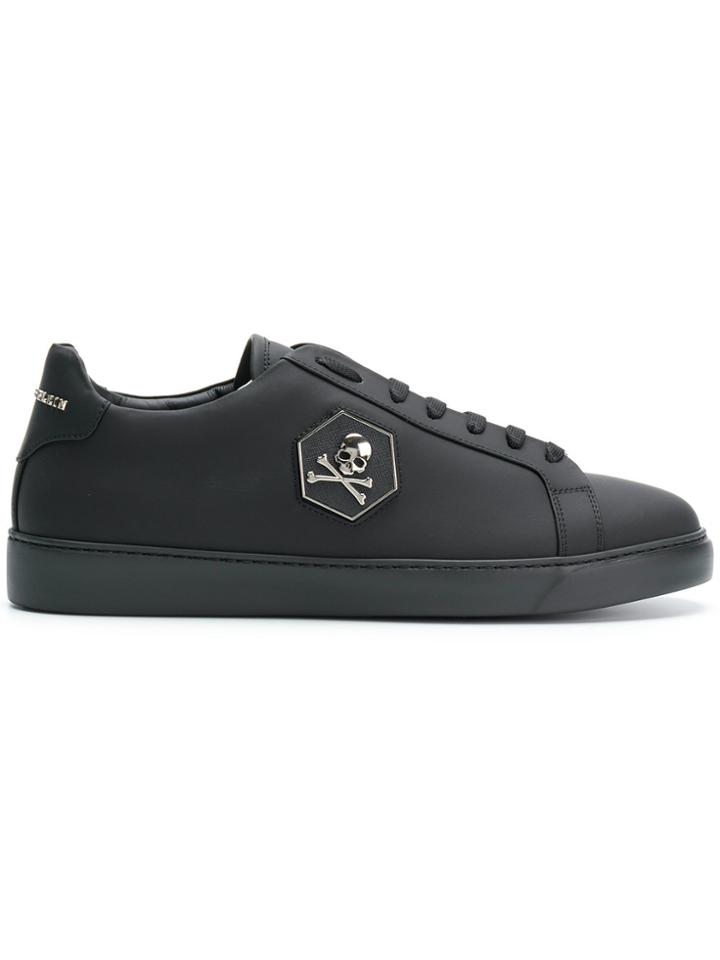 Philipp Plein Designer Skull Sneakers - Black