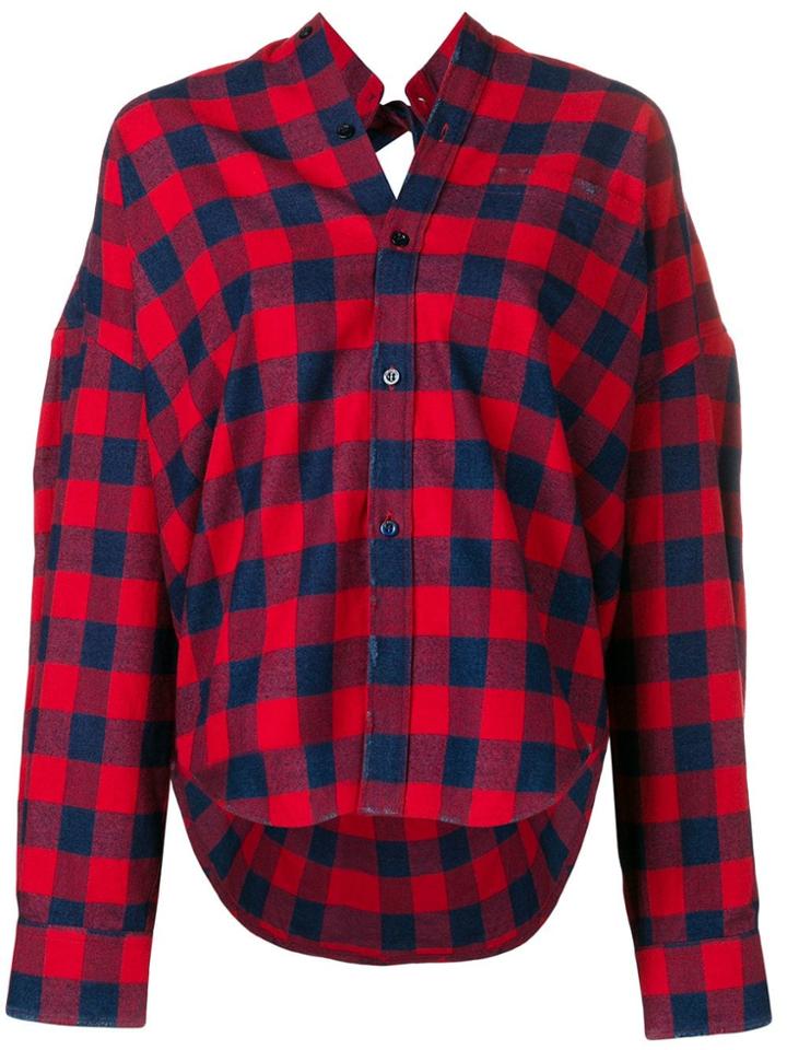 Balenciaga Check Swing Shirt - Red