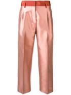 Alberto Biani Contrast Waistband Cropped Trousers - Pink