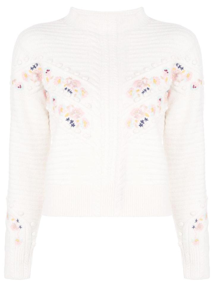 Jonathan Simkhai Embroidered Flowers Jumper - White