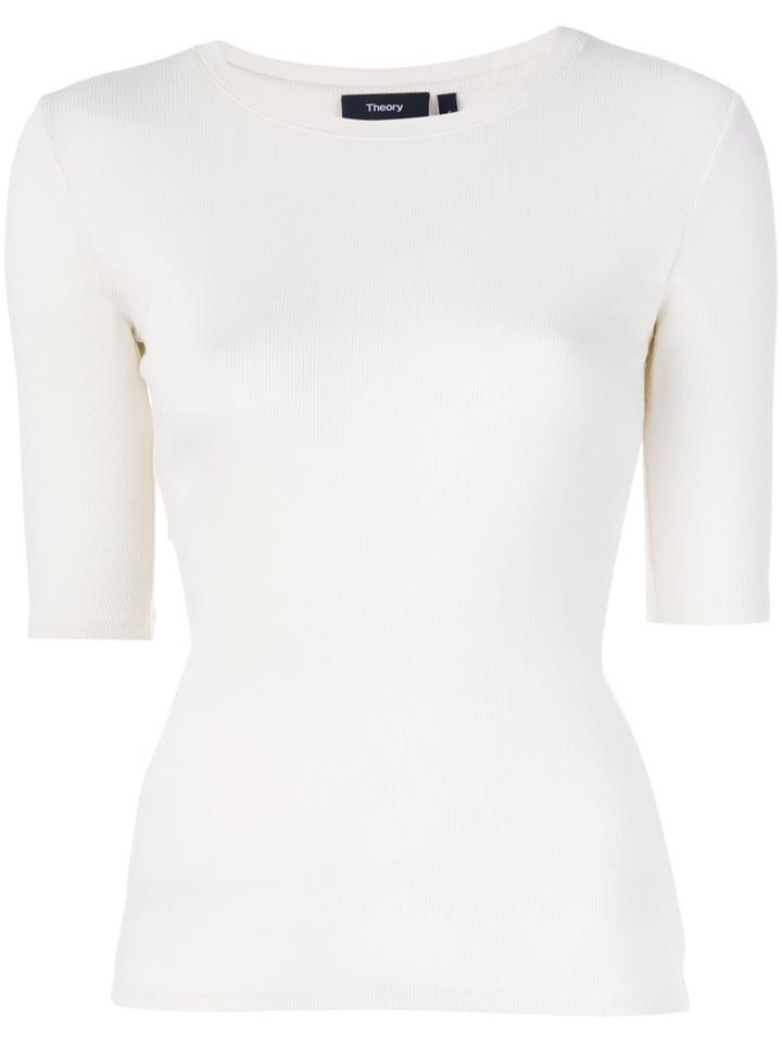 Theory - Ribbed T-shirt - Women - Cotton/modal - S, Women's, White, Cotton/modal