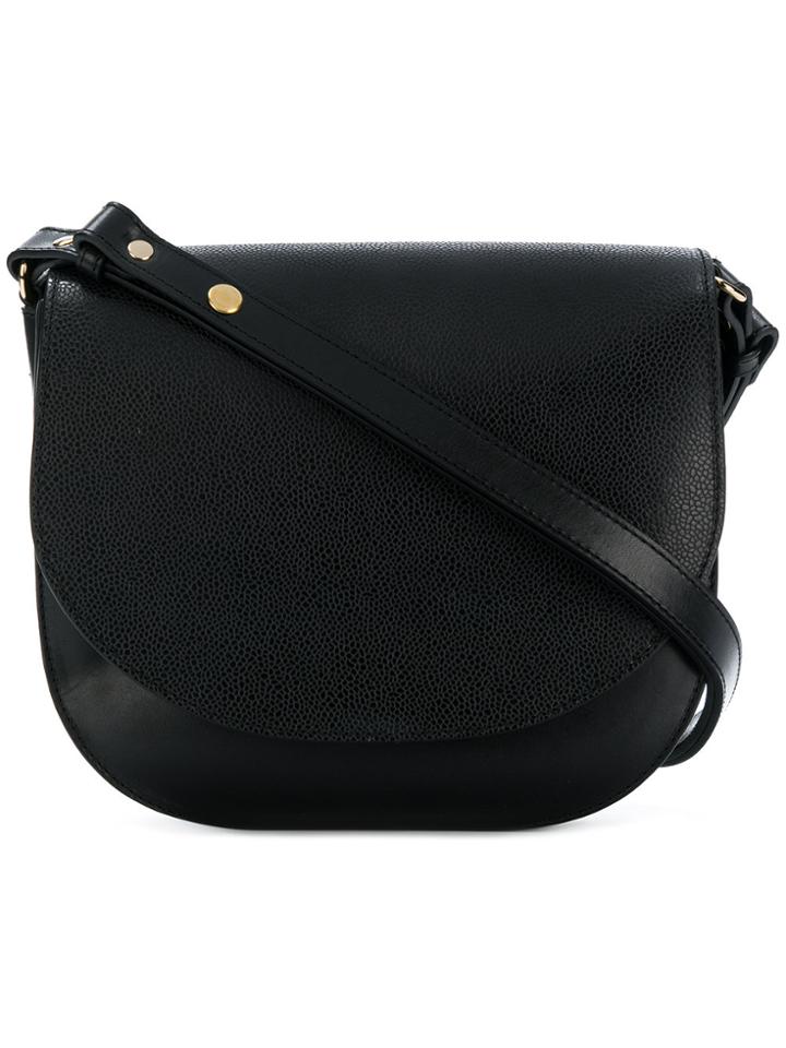 Closed Saddle Shoulder Bag - Black