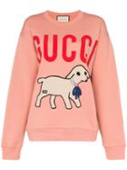 Gucci Lamb Motif Logo Sweatshirt - Pink