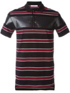Givenchy Striped Panelled Polo Shirt, Men's, Size: L, Black, Cotton