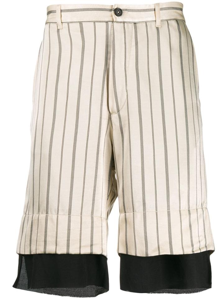 Ann Demeulemeester Striped Bermuda Shorts - Neutrals