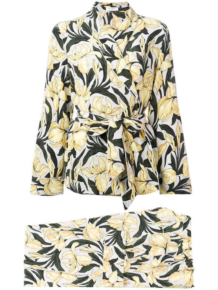 Equipment - Floral Suit Jacket - Women - Silk - L, White, Silk