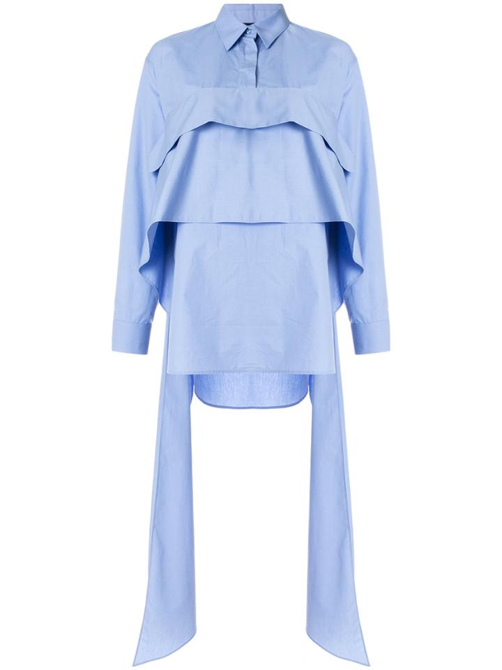 Cédric Charlier Pleated Shirt - Blue