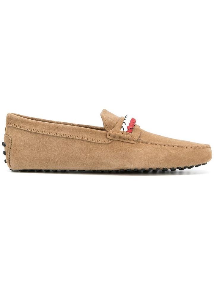 Tod's New Gommini Intreccio Loafers - Neutrals