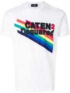 Dsquared2 Rainbow And Slogan T-shirt - White