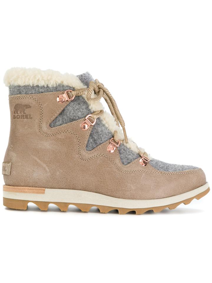 Sorel Shearling Mountain Boots - Brown