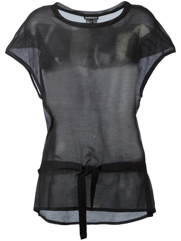 Ann Demeulemeester Paradise Bird Embroidered Blouse - Black