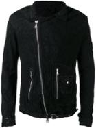 Giorgio Brato - Biker Jacket - Men - Cotton/leather/nylon - 52, Black, Cotton/leather/nylon
