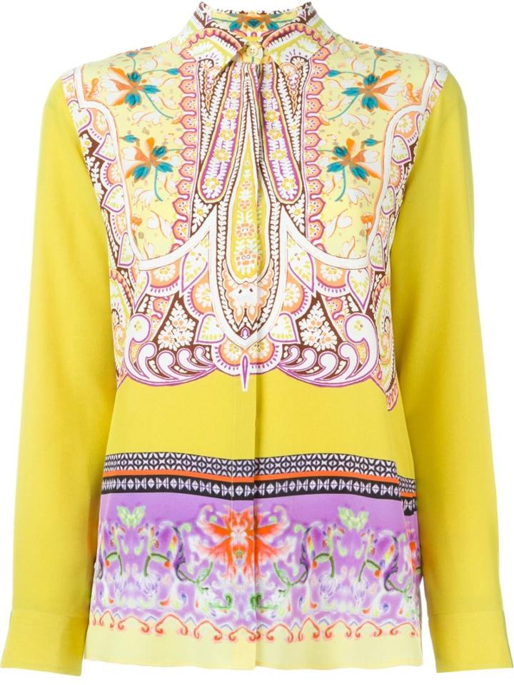 Etro Printed Shirt, Women's, Size: 40, Yellow/orange, Silk