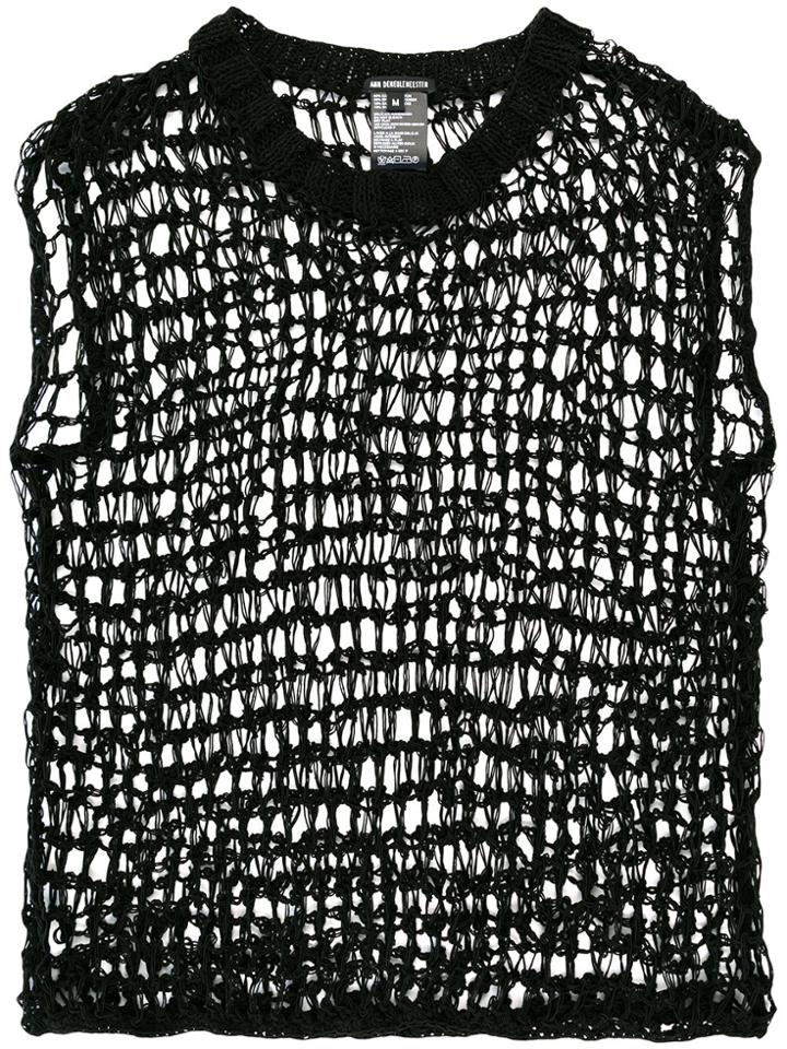 Ann Demeulemeester Open-knit Vest Top - Black