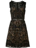 Marchesa Notte Floral Lace Dress, Women's, Size: 2, Black, Polyester