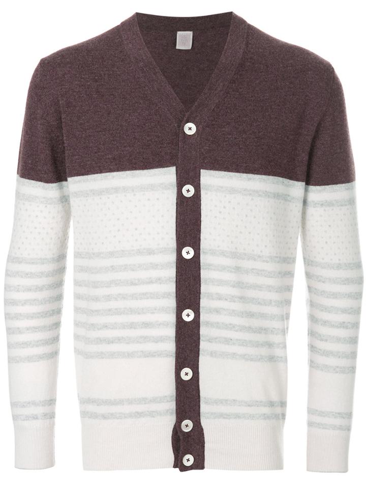 Eleventy Colour-block Cashmere Cardigan - White