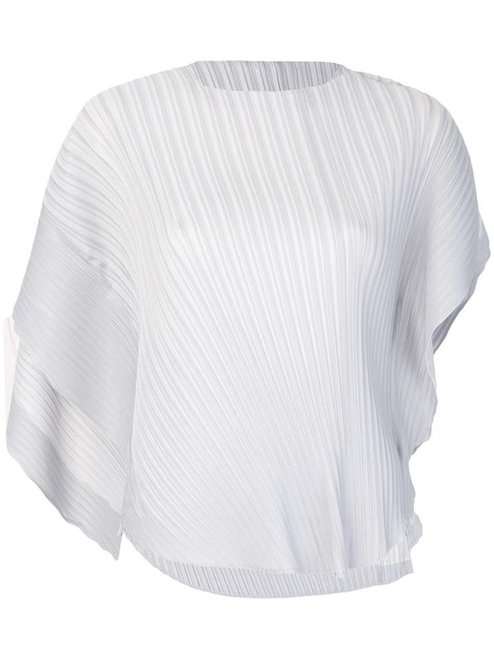 Pleats Please By Issey Miyake Asymmetric Plissé Top - Grey