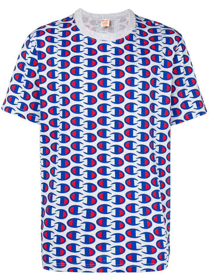 Champion All-over Logo Print T-shirt - Blue