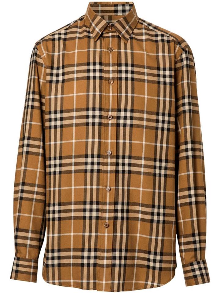 Burberry Vintage Check Cotton Flannel Shirt - Brown
