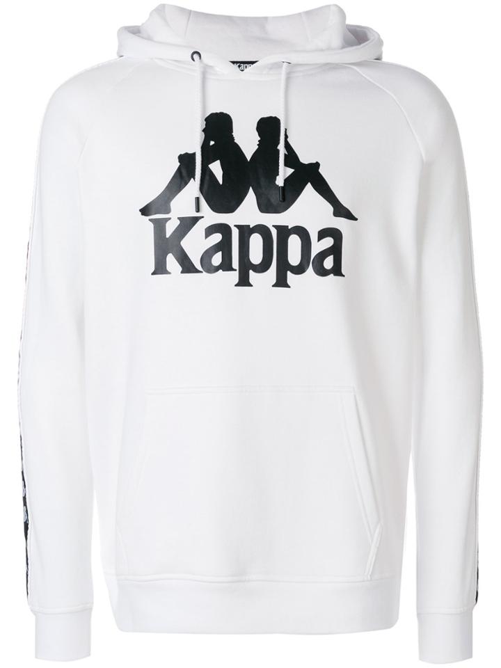 Kappa Logo Print Hooded Sweatshirt - White