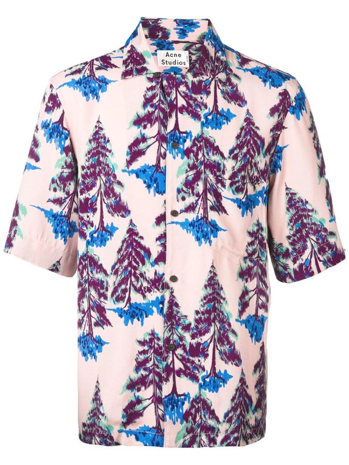 Acne Studios Printed Short Sleeve Shirt - Pink