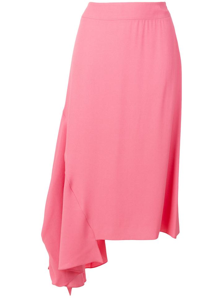 Marni Asymmetric Midi Skirt - Pink & Purple