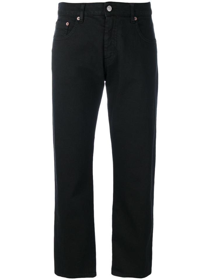 Mm6 Maison Margiela Cropped Denim Jeans - Black
