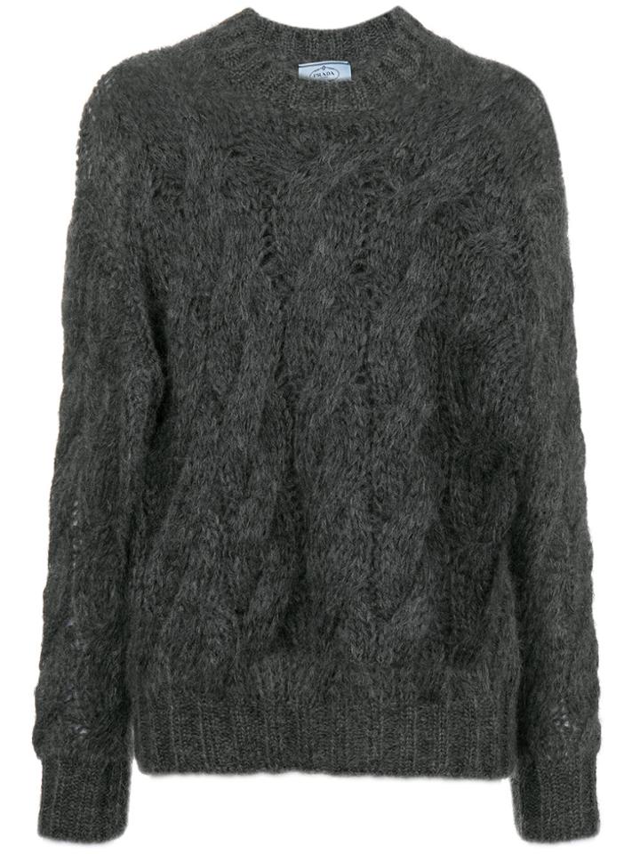 Prada Cable Knit Jumper - Grey