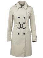 Herno Hooded Trench Coat, Women's, Size: 46, Nude/neutrals, Polyester/polytetrafluoroethylene Ptfe