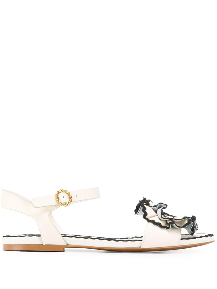 See By Chloé Two Tone Flat Sandals - White