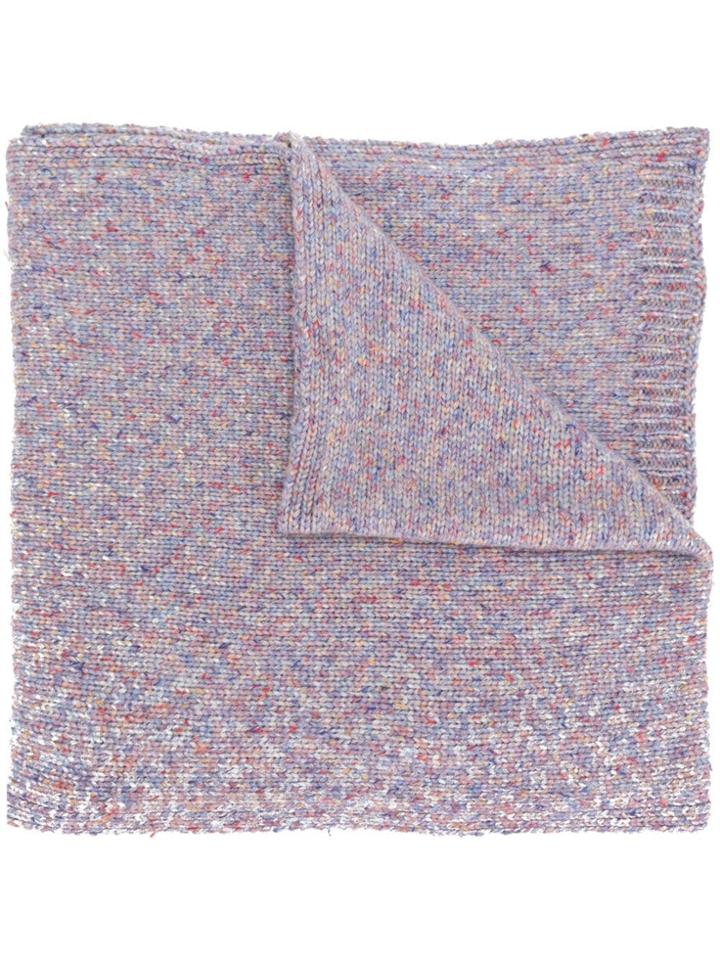 Ymc Speckled Knit Scarf - Blue
