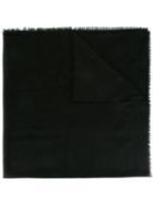 Z Zegna Frayed Edge Scarf - Black