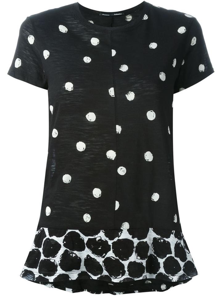 Proenza Schouler Polka Dot T-shirt, Women's, Size: S, Black, Cotton