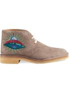 Gucci Suede Boots With Appliqués - Neutrals