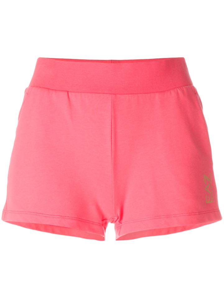 Ea7 Emporio Armani Logo Print Track Shorts - Pink & Purple