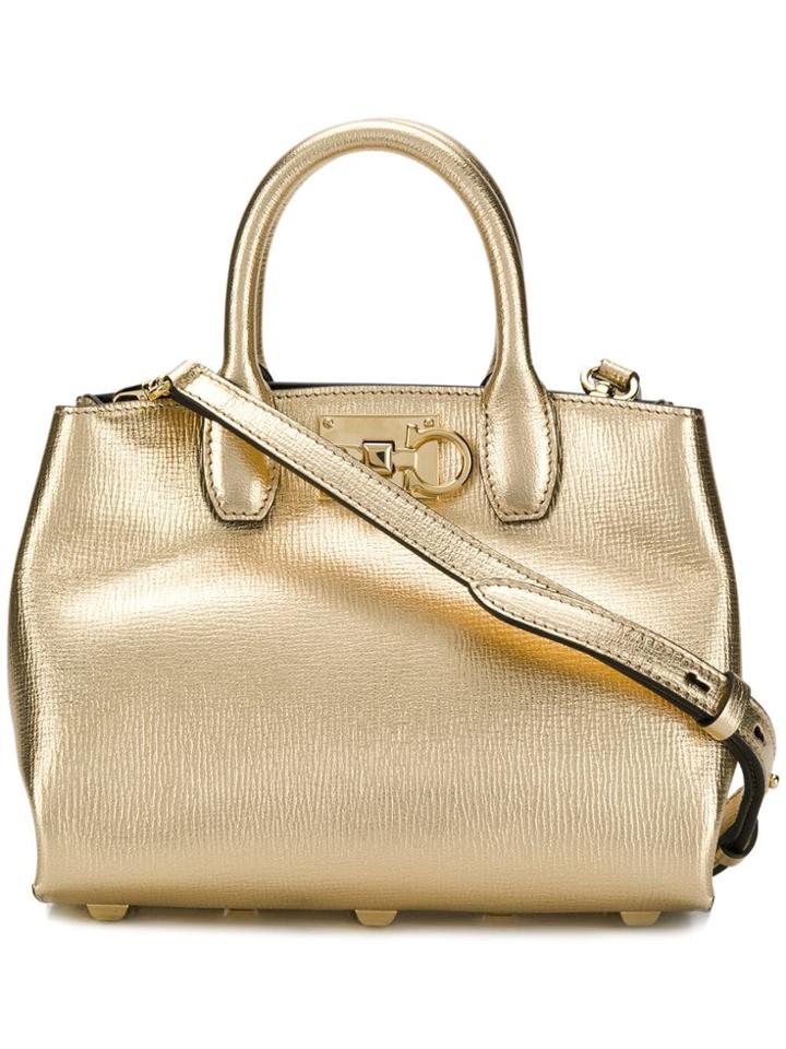Salvatore Ferragamo Mini Studio Tote Bag - Gold