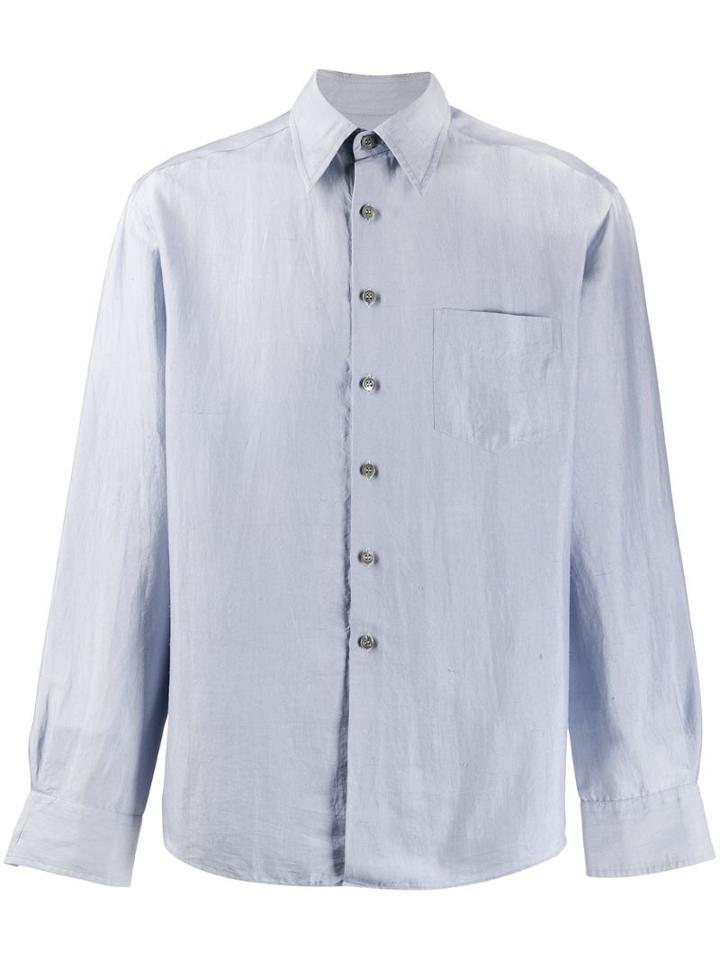 Giorgio Armani Pre-owned Pointed Collar Shirt - Blue