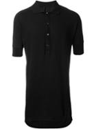 11 By Boris Bidjan Saberi Long Polo Shirt, Men's, Size: L, Black, Cotton