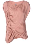 Raquel Allegra Asymmetric Gathered Front T-shirt - Pink & Purple
