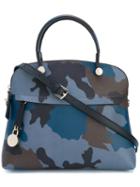 Furla - Piper Camouflage Print Tote - Women - Calf Leather - One Size, Blue, Calf Leather