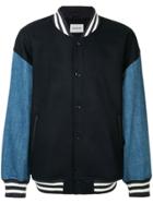 Monkey Time College Denim Bomber Jacket - Blue