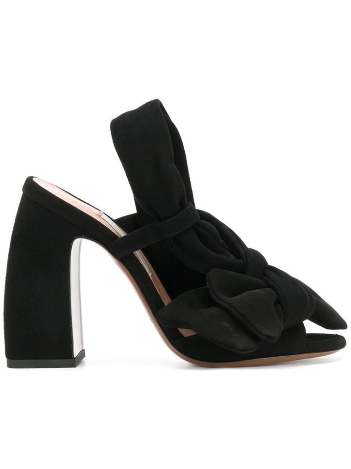 L'autre Chose Bow Detail Sandals - Black
