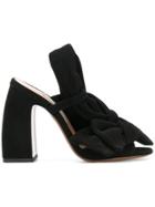 L'autre Chose Bow Detail Sandals - Black